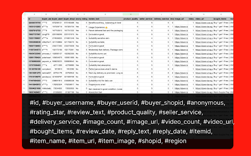 Shopee Reviews Scraper - Extract Shopee Reviews to CSV/Excel/JSON screenshot