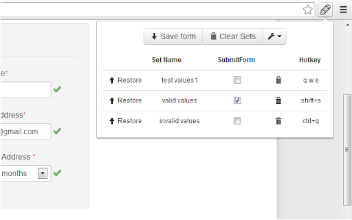 Web Developer Form Filler screenshot