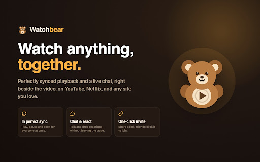 Watchbear: Watch Together & Watch Party Sync screenshot