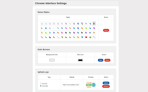 Chrome Custom Interface screenshot