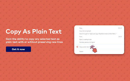 Copy As Plain Text screenshot