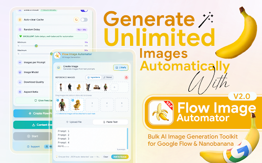 Flow Image Automator - Bulk AI Image Generation Toolkit for Google Flow screenshot