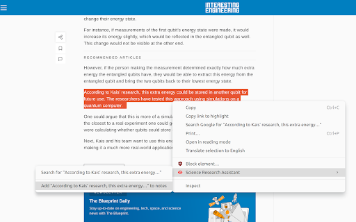 Science Research Assistant screenshot