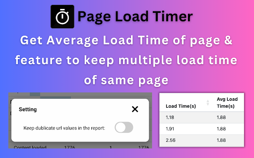Page Load Timer screenshot