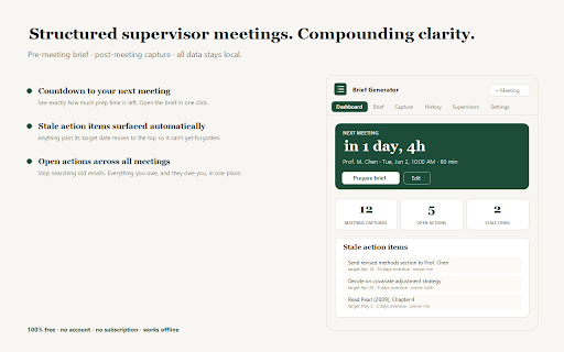 Supervisor Meeting Brief Generator screenshot
