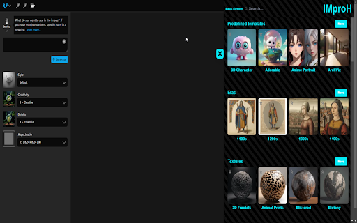 Image prompt helper screenshot