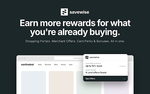 Savewise: Stack Cashback Shopping Portals & Maximize Credit Card Rewards screenshot