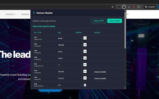 Favicon Checker - Validator, Tester & Generator screenshot
