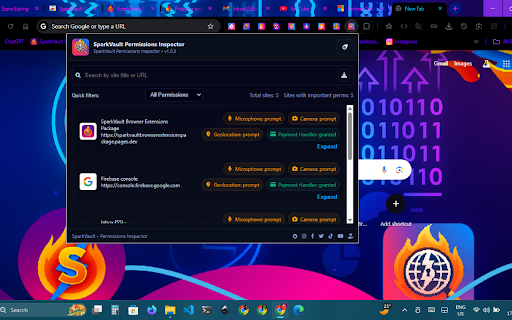 SparkVault Permissions Inspector screenshot
