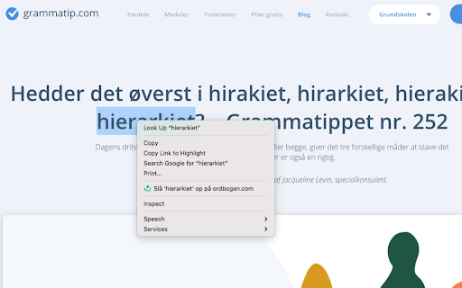 ordbogen.com screenshot