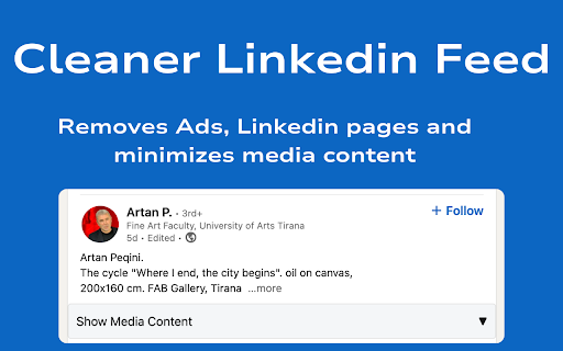 Clean your Linkedin feed screenshot