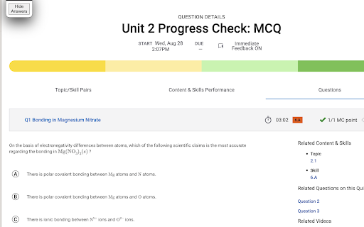 AP Classroom Answer Toggler screenshot
