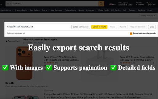 Amazon Search Results Exporter screenshot