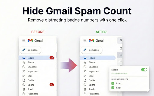 Hide Gmail Spam Count screenshot