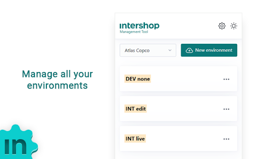 Intershop Management Tool screenshot