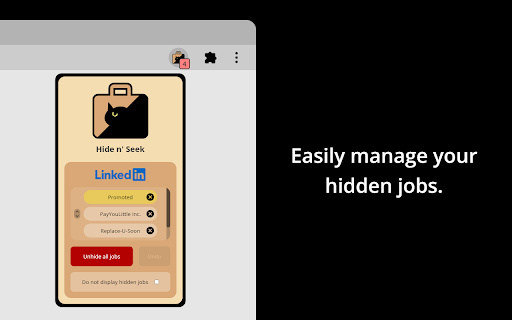 Hide n' Seek: Hide Promoted Jobs & Companies screenshot