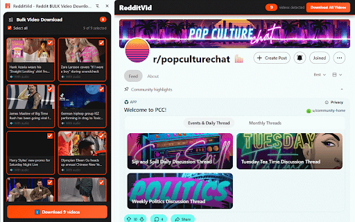 RedditVid - Reddit BULK Video Downloader screenshot