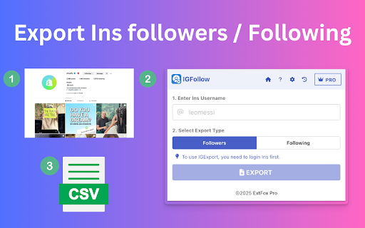 IGFollow - Follower Export Tool for Ins screenshot