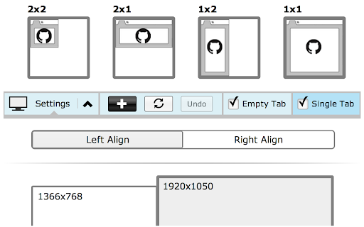 Tab Resize - split screen layouts screenshot