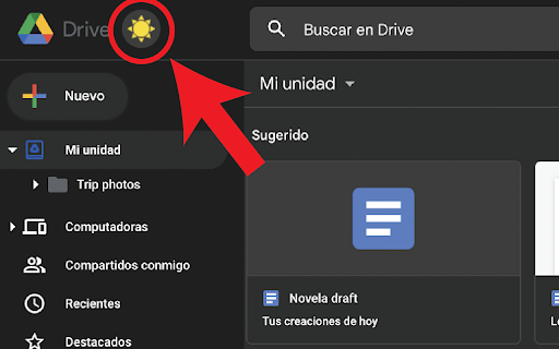 Google Drive Dark Mode screenshot