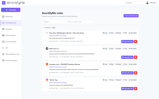 ShortifyMe | Short Links and QR Codes screenshot