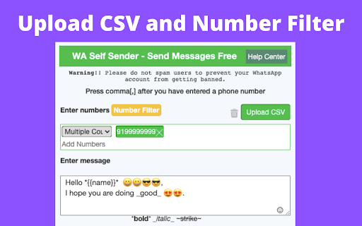 WA Self Sender - Free Messages Sender screenshot
