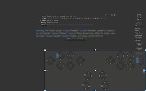 Keybr CC Extension screenshot
