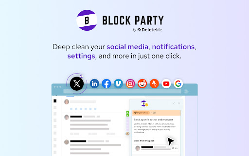 Block Party — Deep clean your social media screenshot