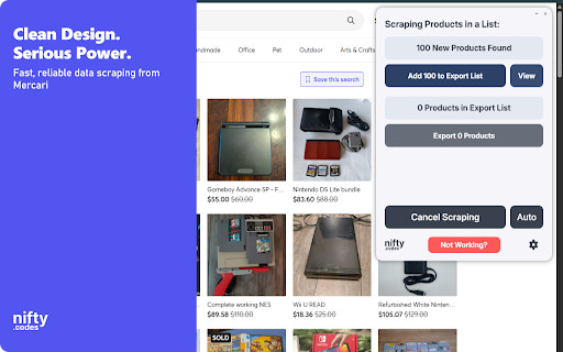 M-Resale Scraper: Export Listings, Sellers, Reviews & More screenshot
