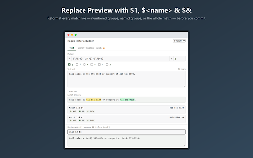 Regex Tester & Builder screenshot