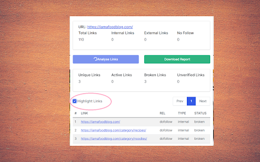 SEO LinkChecker — Follows, External & Internal screenshot