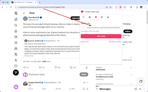 Twitter Auto Like screenshot