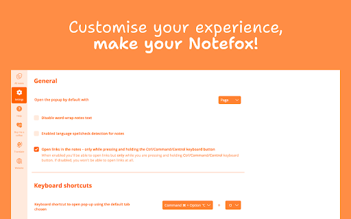 Notefox: Websites notes screenshot