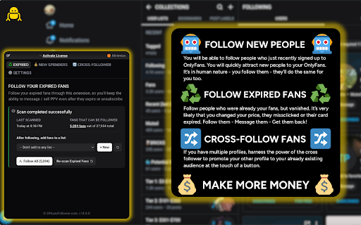 OnlyFans Expired Fans Follower & Follow Bot screenshot