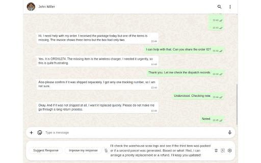 Reply Wizard: AI Replies, Voice to Text & Summaries for WhatsApp Web screenshot