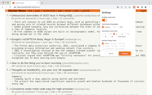WindChat - ChatGPT Summary for Hacker News screenshot