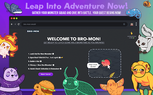 Bro-Mon 🐾 Browser Monsters - Web Surf Game screenshot