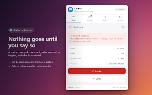 Clearbox — Bulk Chat & Message Deleter for Instagram screenshot