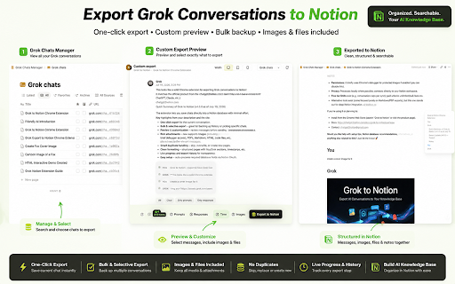 Grok to Notion screenshot