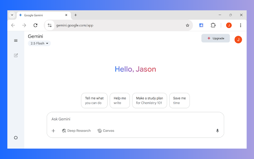 Open Google Gemini in New Tab screenshot