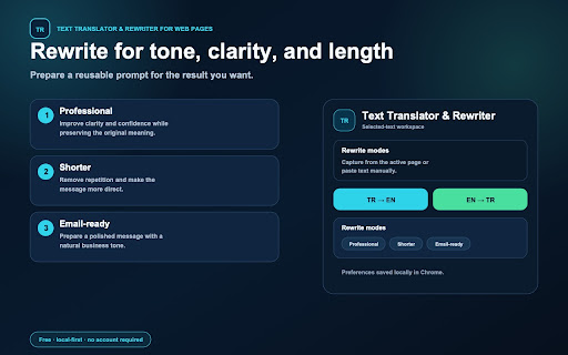 Text Translator & Rewriter for Web Pages screenshot