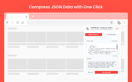 JSON Minify - Compress JSON File screenshot