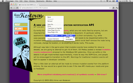 Create Link screenshot