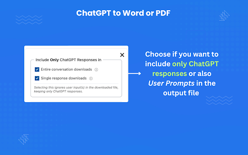 ChatGPT to Word or PDF screenshot