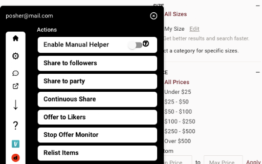 Poshmark Bot - Share & Grow - SellerAider screenshot