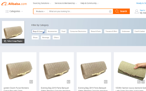 Alibaba Search by image screenshot