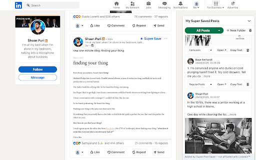 Super Post Saver – Smart Bookmark Tool for LinkedIn™ Posts screenshot