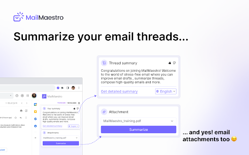 MailMaestro - Gmail AI assistant screenshot