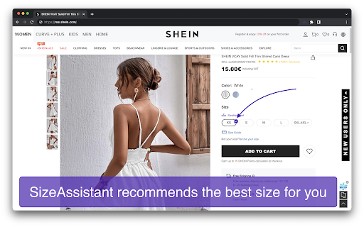 SizeAssistant screenshot