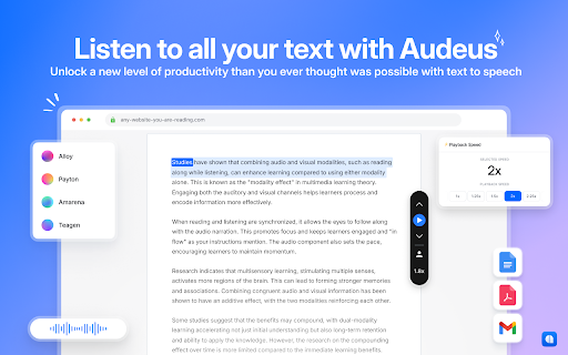 Text to Speech (TTS) Read Aloud Voice Reader by Audeus screenshot